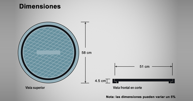 Aro y tapa 60 cm. (F-ATD-60)