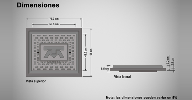 Tapa y marco Telmex 50 x 60 cm