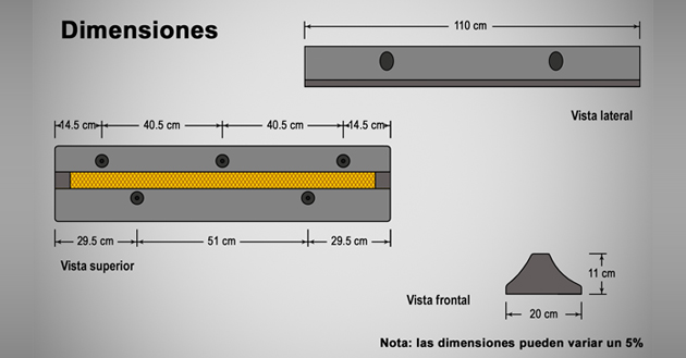 Bolardo para confinamiento