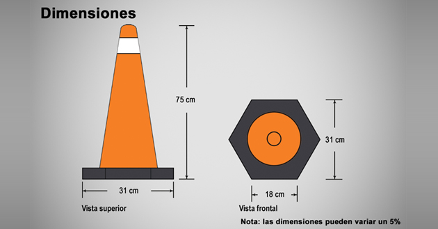 Cono semiflexible de 75cm