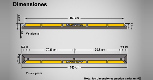 Tope estacionamiento 180cm