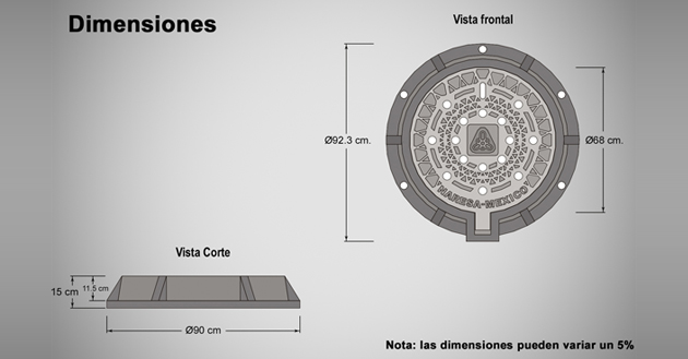 Brocal con tapa para pozo de visita reforzado (101-05)